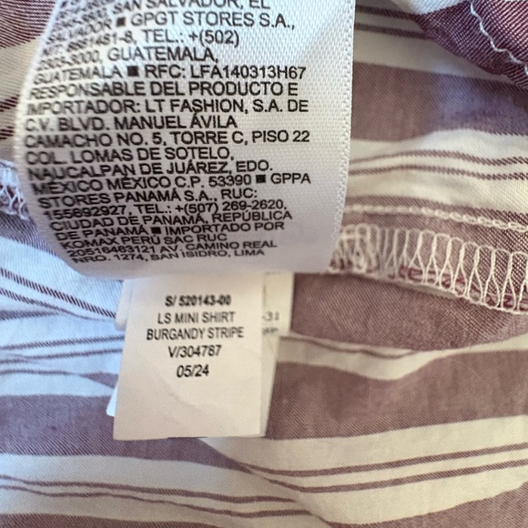 Two-Pack Old Navy Long-Sleeve Shirt Dress Sz S Black & Sz SP Cherry Bark Stripe - Picture 10 of 14